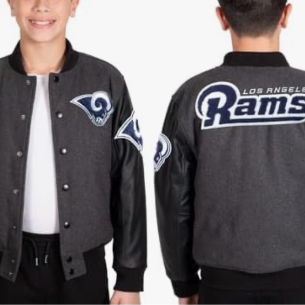 NFL Los Angeles Rams Kids Jacket - Black and Gray L 14-16